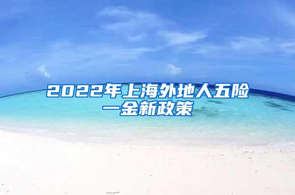 2022年上海外地人五险一金新政策