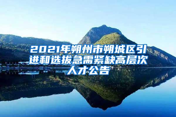 2021年朔州市朔城区引进和选拔急需紧缺高层次人才公告