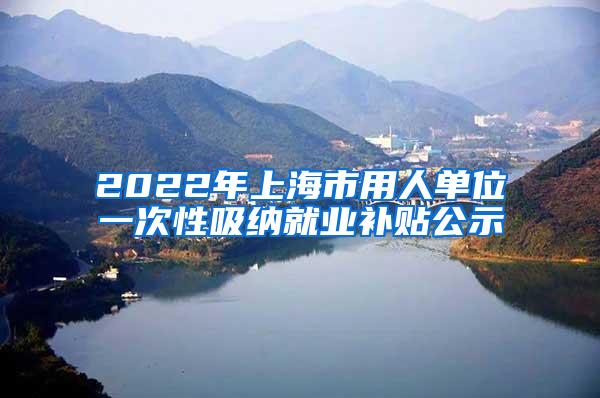 2022年上海市用人单位一次性吸纳就业补贴公示