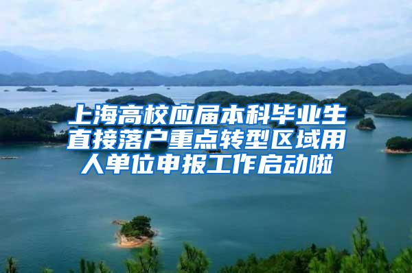 上海高校应届本科毕业生直接落户重点转型区域用人单位申报工作启动啦