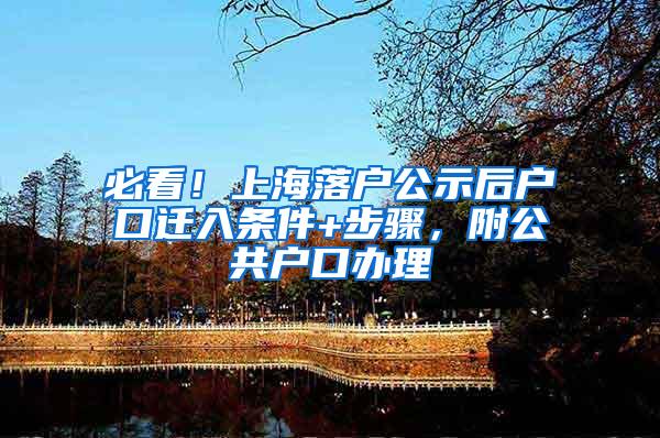 必看！上海落户公示后户口迁入条件+步骤，附公共户口办理