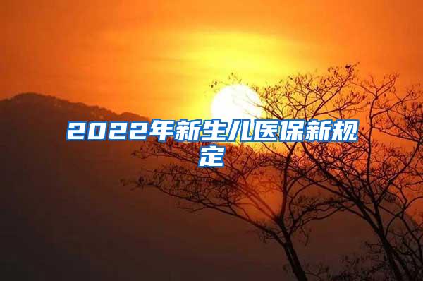 2022年新生儿医保新规定