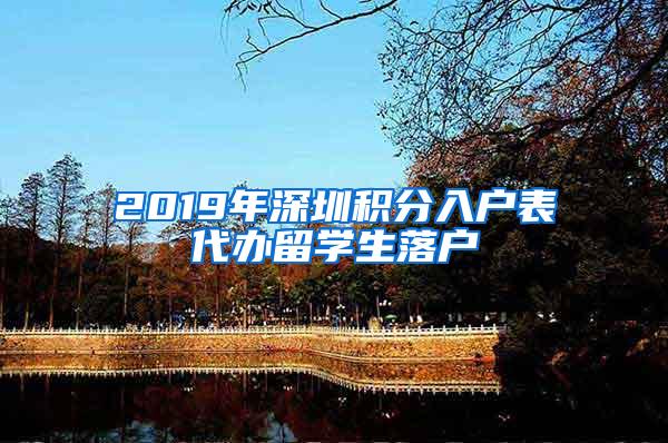 2019年深圳积分入户表代办留学生落户