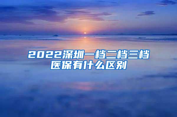 2022深圳一档二档三档医保有什么区别