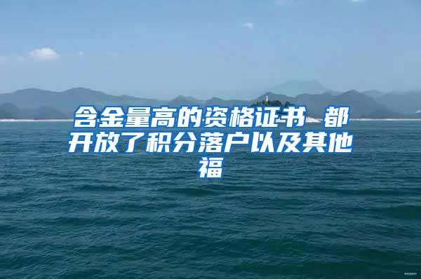 含金量高的资格证书 都开放了积分落户以及其他福