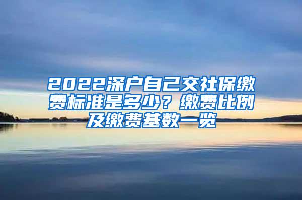 2022深户自己交社保缴费标准是多少？缴费比例及缴费基数一览