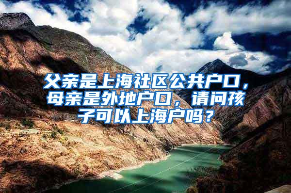 父亲是上海社区公共户口，母亲是外地户口，请问孩子可以上海户吗？