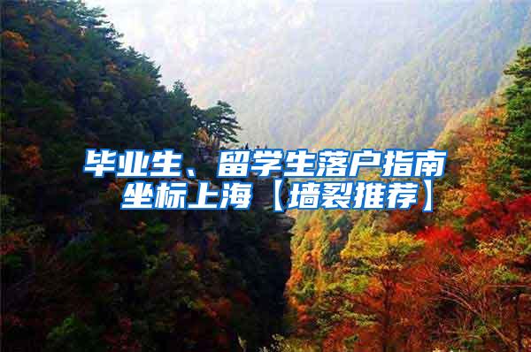 毕业生、留学生落户指南 坐标上海【墙裂推荐】