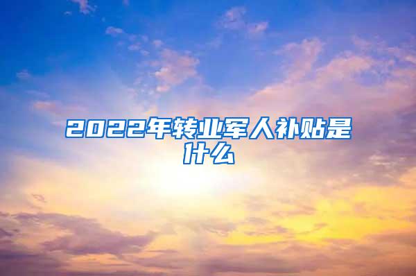 2022年转业军人补贴是什么