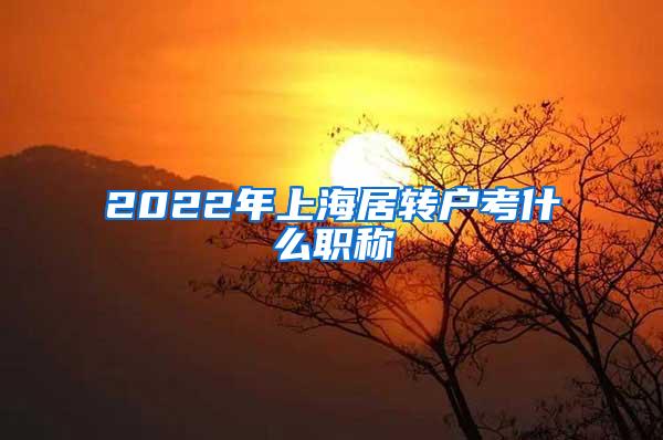 2022年上海居转户考什么职称