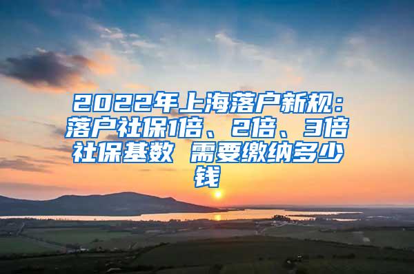 2022年上海落户新规：落户社保1倍、2倍、3倍社保基数 需要缴纳多少钱