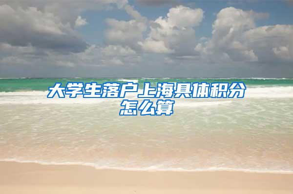 大学生落户上海具体积分怎么算