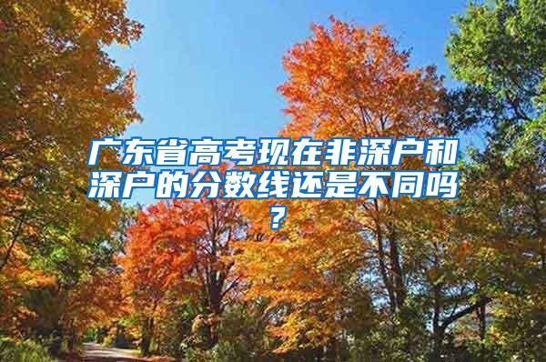 广东省高考现在非深户和深户的分数线还是不同吗？
