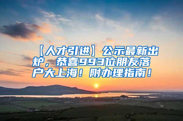 【人才引进】公示最新出炉，恭喜993位朋友落户大上海！附办理指南！