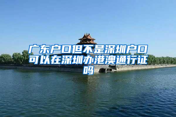 广东户口但不是深圳户口可以在深圳办港澳通行证吗
