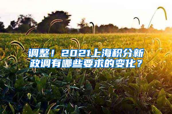 调整！2021上海积分新政调有哪些要求的变化？