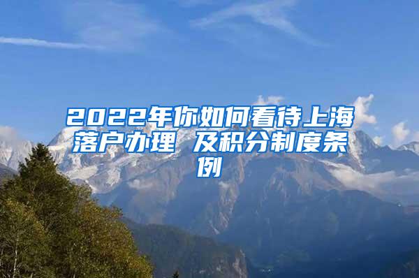 2022年你如何看待上海落户办理 及积分制度条例