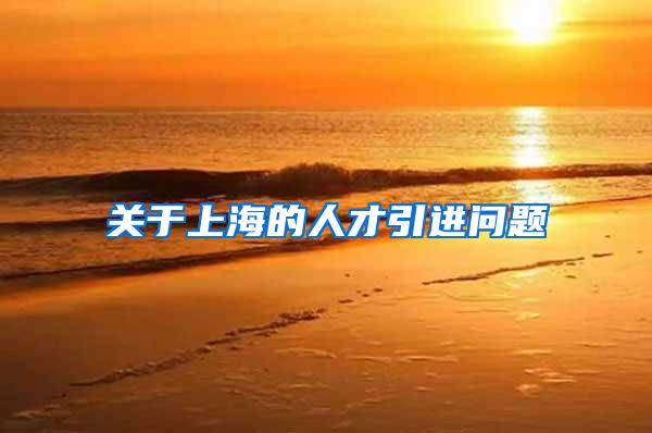关于上海的人才引进问题