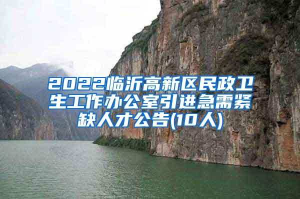 2022临沂高新区民政卫生工作办公室引进急需紧缺人才公告(10人)