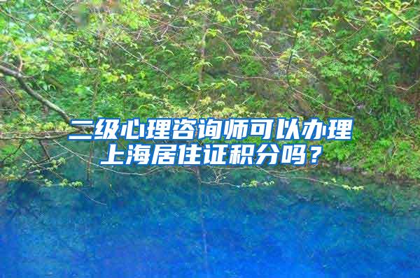 二级心理咨询师可以办理上海居住证积分吗？