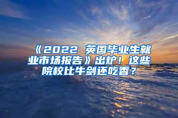 《2022 英国毕业生就业市场报告》出炉！这些院校比牛剑还吃香？