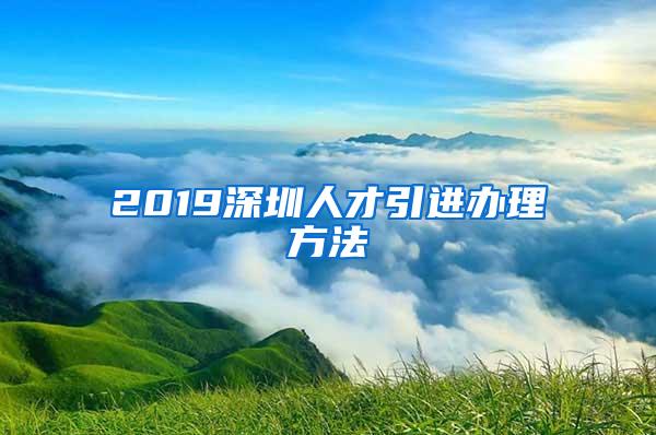 2019深圳人才引进办理方法