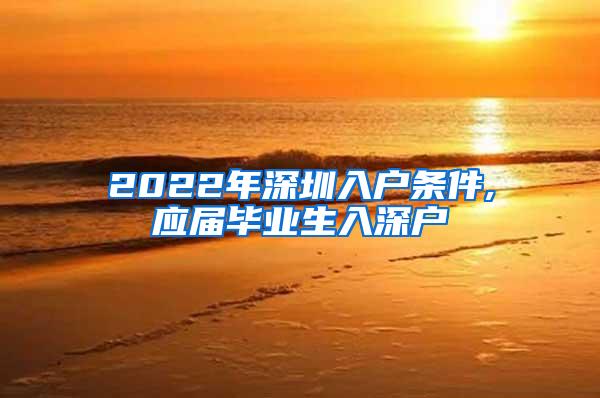 2022年深圳入户条件,应届毕业生入深户