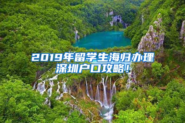 2019年留学生海归办理深圳户口攻略！