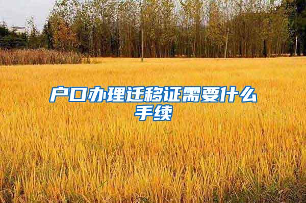 户口办理迁移证需要什么手续