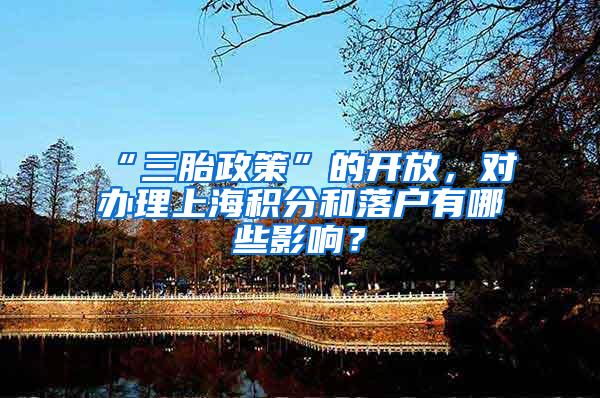 “三胎政策”的开放，对办理上海积分和落户有哪些影响？