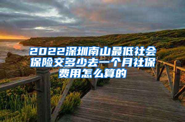 2022深圳南山最低社会保险交多少去一个月社保费用怎么算的