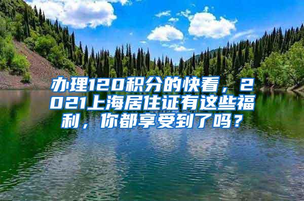 办理120积分的快看，2021上海居住证有这些福利，你都享受到了吗？