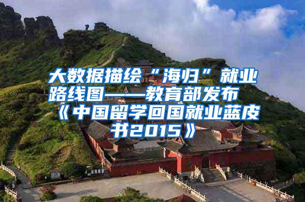 大数据描绘“海归”就业路线图——教育部发布《中国留学回国就业蓝皮书2015》