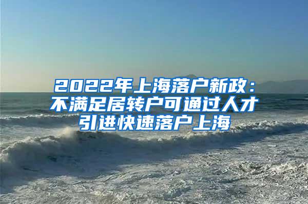 2022年上海落户新政：不满足居转户可通过人才引进快速落户上海