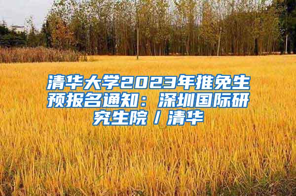 清华大学2023年推免生预报名通知：深圳国际研究生院／清华