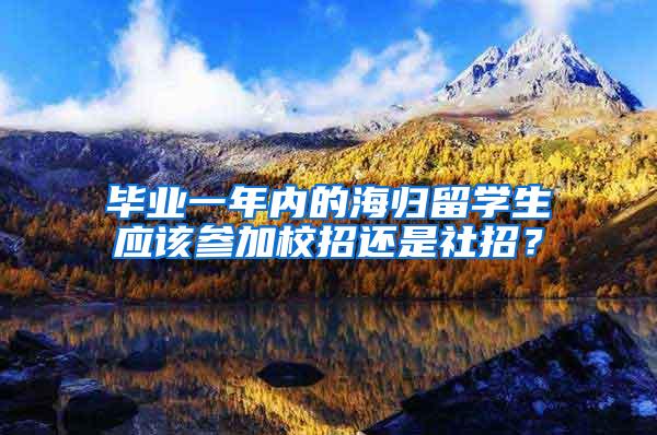 毕业一年内的海归留学生应该参加校招还是社招？