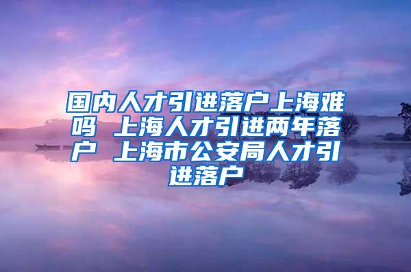 国内人才引进落户上海难吗 上海人才引进两年落户 上海市公安局人才引进落户