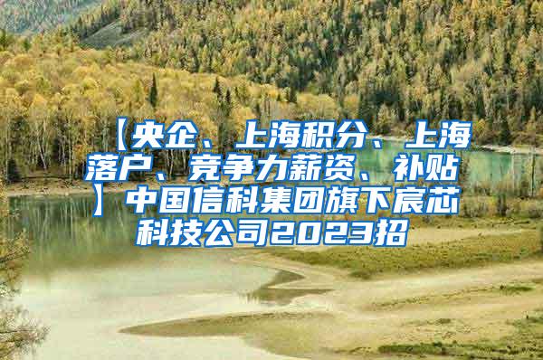 【央企、上海积分、上海落户、竞争力薪资、补贴】中国信科集团旗下宸芯科技公司2023招