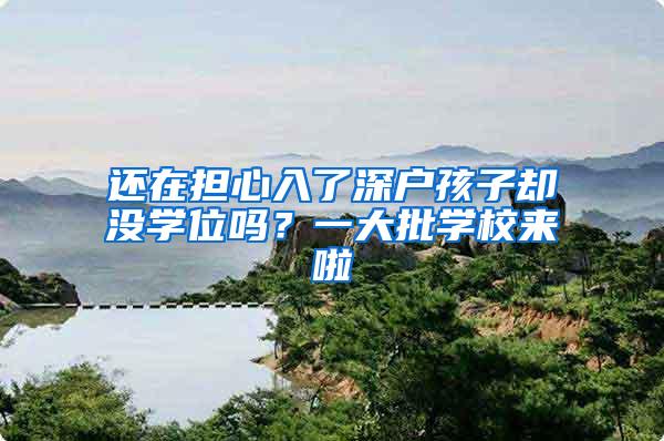还在担心入了深户孩子却没学位吗？一大批学校来啦