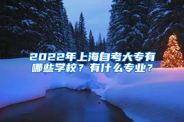 2022年上海自考大专有哪些学校？有什么专业？