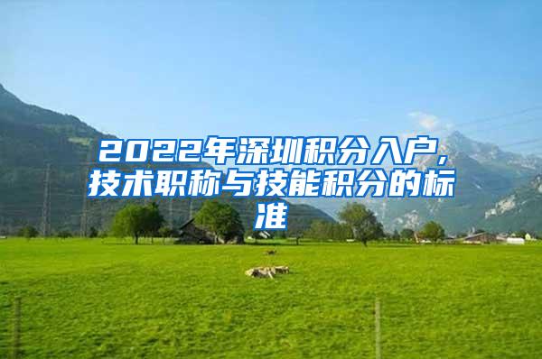 2022年深圳积分入户,技术职称与技能积分的标准