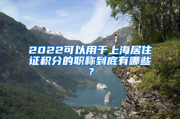 2022可以用于上海居住证积分的职称到底有哪些？