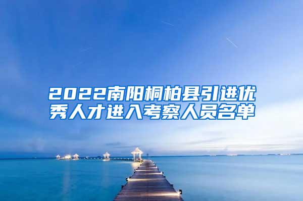 2022南阳桐柏县引进优秀人才进入考察人员名单