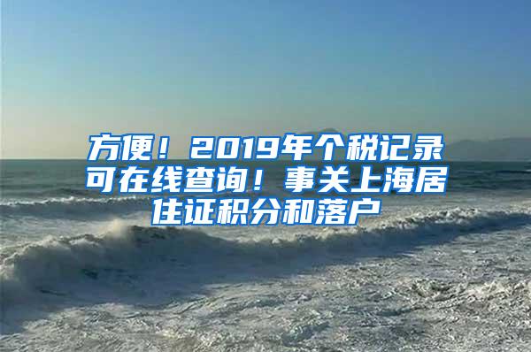 方便！2019年个税记录可在线查询！事关上海居住证积分和落户