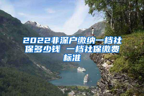 2022非深户缴纳一档社保多少钱 一档社保缴费标准