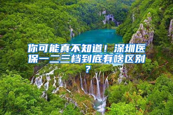 你可能真不知道！深圳医保一二三档到底有啥区别？