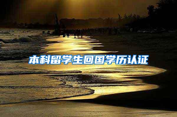本科留学生回国学历认证