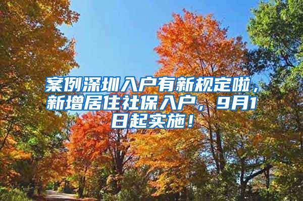 案例深圳入户有新规定啦，新增居住社保入户，9月1日起实施！