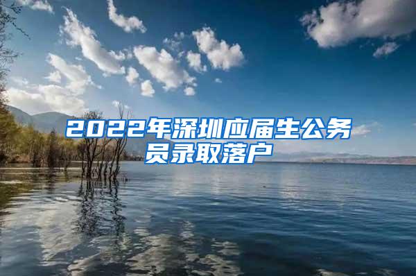 2022年深圳应届生公务员录取落户