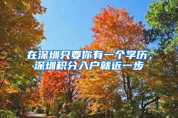 在深圳只要你有一个学历，深圳积分入户就近一步